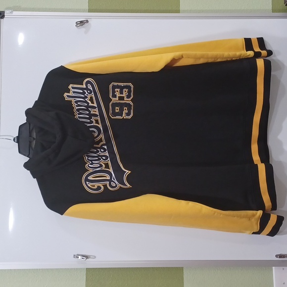 Dogg Supply by Snoop Dogg black/gold Varsity Bomber style Hoodie - Picture 8 of 12
